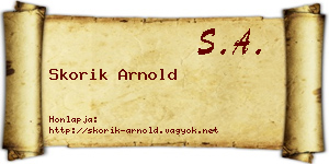 Skorik Arnold névjegykártya